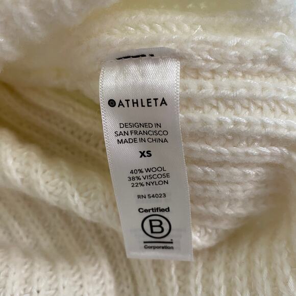 Athleta NWT Shasta V-Neck Sweater Wool Blend Ribbed Knit Size XS Dove Tunic - Picture 7 of 10